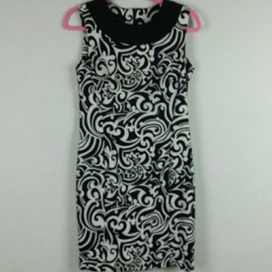 AB Studio black and white fitted dress